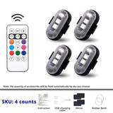 Wireless RGB LED Car Interior Lights - Rechargeable Footwell Ambient Lights with Remote