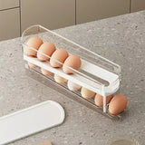 Rolling Egg Holder for Refrigerator - 2-Tier Auto-Roll Egg Dispenser & Fridge Organizer