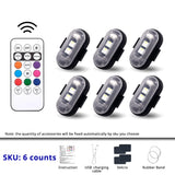 Wireless RGB LED Car Interior Lights - Rechargeable Footwell Ambient Lights with Remote