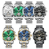 OLEVS Men Automatic Mechanical Green Fashion Classic Wrist Watches