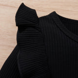 Citgeett Autumn Kids Girls Skirt Set Long Sleeve Tops Elastic Waist Skirt Casual Daily Outfit Spring Clothes