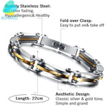 Men's Two-Tone Stainless Steel Link Bracelet - Gold & Silver