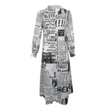 Women Stripe print Long Shirt Dress Fashion