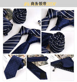 Men Tie Set Luxury Striped 3 Pcs