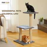 Cat tree Cat Tower for Indoor Cats 2 Styles Cat Activity Tree with Cat Scratching Posts Big Hammock and Removable Top Perch Grey