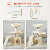 Small Cat Tree Cat Tower with Natural Sisal Scratching Post,Spacious Top Perch,Privite Cat Condo Perfect for Indoor Cats,Cat Toy