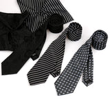 Men Tie Set Luxury Striped 3 Pcs