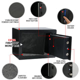 Ireproof Safes with Fireproof Money Bag Sensor Light Digital Keypad Home Safe Adjustable Shelf Security Safe