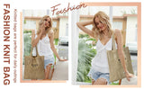 Women's Crochet Knit Tote Bag - Boho Beach & Travel Shoulder Bag