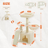 Cat tree Cat Tower for Indoor Cats 2 Styles Cat Activity Tree with Cat Scratching Posts Big Hammock and Removable Top Perch Grey