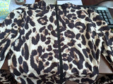 Women's Leopard Print Workout Cropped Jacket Y2k Zip Up Cheetah Animal Lightweight Fitted Athletic Jackets