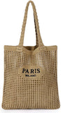 Women's Crochet Knit Tote Bag - Boho Beach & Travel Shoulder Bag