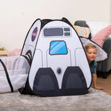 Kids Rocket Ship Play Tent with Tunnel - 3-Piece Pop-Up Set