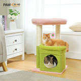 Cat Tree Cat Tower with Cozy Condo, Wide Top Perch,Natural Sisal Posts, Soft Plush,Playful Pom-Pom Suitable for 1-2 Indoor Cats