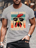 plus Size round Neck T-shirt Casual Fashion Sunset Diffuse Chicken Minimalist 3D Digital Print Comfortable T-shirt