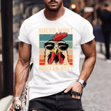 plus Size round Neck T-shirt Casual Fashion Sunset Diffuse Chicken Minimalist 3D Digital Print Comfortable T-shirt