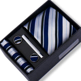 Men Tie Set Luxury Striped 3 Pcs