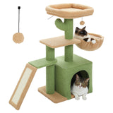 Cat tree Cat Tower for Indoor Cats 2 Styles Cat Activity Tree with Cat Scratching Posts Big Hammock and Removable Top Perch Grey