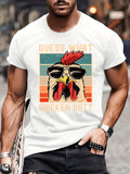 plus Size round Neck T-shirt Casual Fashion Sunset Diffuse Chicken Minimalist 3D Digital Print Comfortable T-shirt