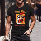 plus Size round Neck T-shirt Casual Fashion Sunset Diffuse Chicken Minimalist 3D Digital Print Comfortable T-shirt