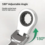 8-Piece Ratcheting Wrench Set (8-19mm) - 72-Tooth