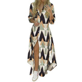 Women Stripe print Long Shirt Dress Fashion