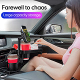 Car Cup Holder Multifunctional Cup Holder Expander with 360° Rotation Tray Mobile Phone Holder Adjustable Base Auto Front Back S