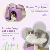Small Cat Tree Cat Tower with Natural Sisal Scratching Post,Spacious Top Perch,Privite Cat Condo Perfect for Indoor Cats,Cat Toy