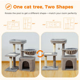 Small Cat Tree Cat Tower with Natural Sisal Scratching Post,Spacious Top Perch,Privite Cat Condo Perfect for Indoor Cats,Cat Toy