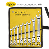 8-Piece Ratcheting Wrench Set (8-19mm) - 72-Tooth
