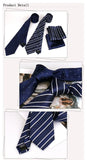 Men Tie Set Luxury Striped 3 Pcs