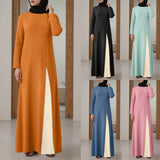 Womens Muslim Long Sleeved Ruffled Vintage Dubai Turkey Islam Muslim Oversized Robe Loose Long Skirt платье женское летнее