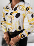 Spring Summer Women's Clothing New Fashion Printed Women's Shirt Casual Lapel Long Sleeved Single Breasted Shirt Women's Top