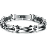 Men's Two-Tone Stainless Steel Link Bracelet - Gold & Silver