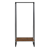 Clothes Rack with Wood Shelf, Freestanding Clothing Rack，Garment Rack, Standing Metal Sturdy Clothing Rack, Black