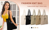 Women's Crochet Knit Tote Bag - Boho Beach & Travel Shoulder Bag