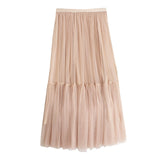 Maxi Long Tulle Skirts for Women White Aesthetic Pleated Skirt Y2k Fairycore Party Summer Autumn Jupe Longue 2024 Falda Mujer