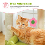 Cat Tree Cat Tower with Cozy Condo, Wide Top Perch,Natural Sisal Posts, Soft Plush,Playful Pom-Pom Suitable for 1-2 Indoor Cats