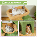 Small Cat Tree Cat Tower with Natural Sisal Scratching Post,Spacious Top Perch,Privite Cat Condo Perfect for Indoor Cats,Cat Toy