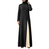 Womens Muslim Long Sleeved Ruffled Vintage Dubai Turkey Islam Muslim Oversized Robe Loose Long Skirt платье женское летнее