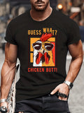 plus Size round Neck T-shirt Casual Fashion Sunset Diffuse Chicken Minimalist 3D Digital Print Comfortable T-shirt