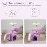 Small Cat Tree Cat Tower with Natural Sisal Scratching Post,Spacious Top Perch,Privite Cat Condo Perfect for Indoor Cats,Cat Toy