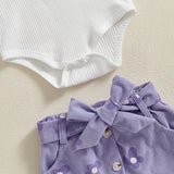 Adorable Baby Girl Floral Print Romper with Matching Skirt and Headband Set for Summer Outings and Photoshoots