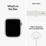 Apple Watch Series 8 (GPS + Cellular, 41mm) - Silver Aluminum with White Sport Band, M/L (Certified Refurbished - Excellent)