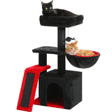Cat tree Cat Tower for Indoor Cats 2 Styles Cat Activity Tree with Cat Scratching Posts Big Hammock and Removable Top Perch Grey