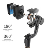 FGCLSY 2024 New Gimbal Stabilizer Selfie Stick Wireless Foldable Tripod with Bluetooth Shutter Monopod for IOS Android