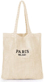 Women's Crochet Knit Tote Bag - Boho Beach & Travel Shoulder Bag