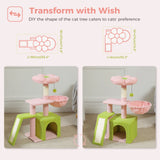 Small Cat Tree Cat Tower with Natural Sisal Scratching Post,Spacious Top Perch,Privite Cat Condo Perfect for Indoor Cats,Cat Toy