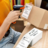 4x6 Inch Direct Thermal Shipping Labels 100/200 Sheets Adhesive Paper White Sticker For DHL UPS Express LOGO Barcode Label Maker