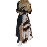 Women Stripe print Long Shirt Dress Fashion